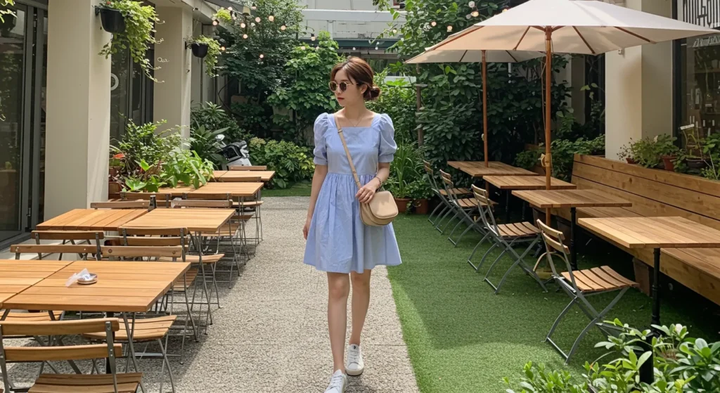 what color shoes with light blue dress