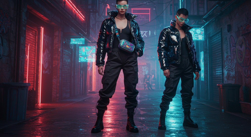 Highlights the streetwear aspect of Y3K fashion and appeals to urban, trendsetting audiences.